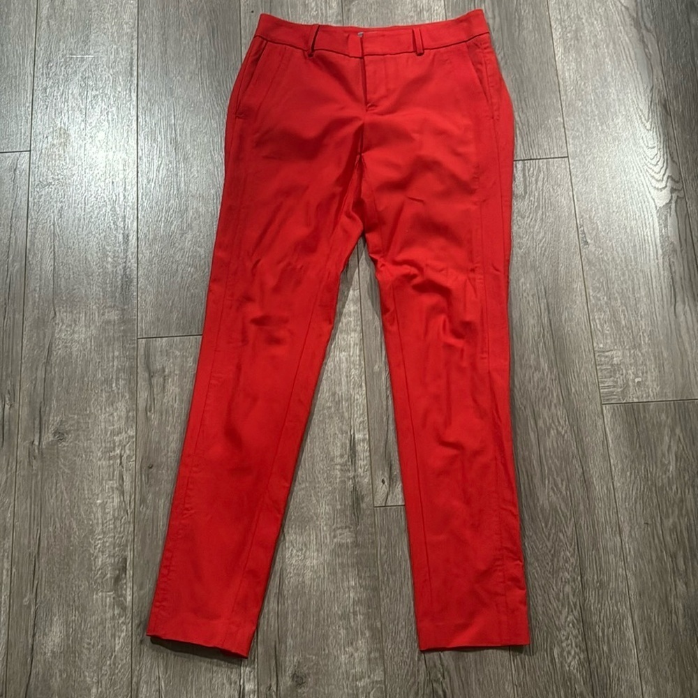 Vince red wool trouser pants size 2